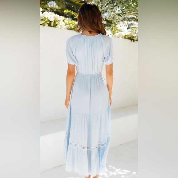 HELLO MOLLY HIGH ABOVE THE CLOUDS MIDI DRESS BLUE SIZE 6 - Picture 6 of 15